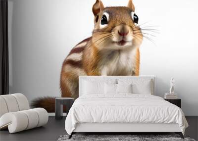 Chipmunk, isolated on a transparent or white background Wall mural