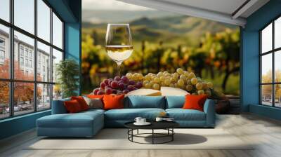 Dinner time with wine. Wall mural