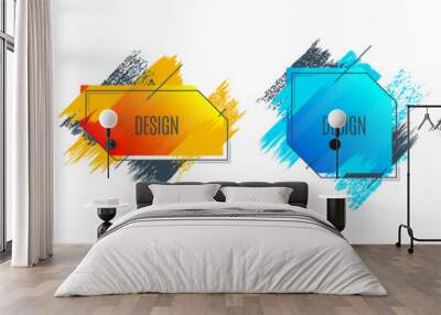 Flat promotion original banner, sales background, price tag. Wall mural