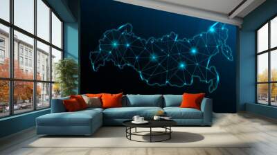 Abstract telecommunications Russia map Wall mural