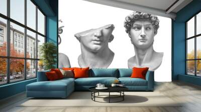 Antique ancient Greek sculptures and busts vector set Wall mural