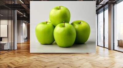 Green apples background. Wall mural