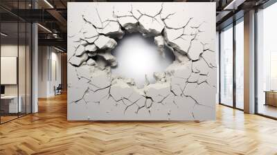 Hole in the white wall Wall mural