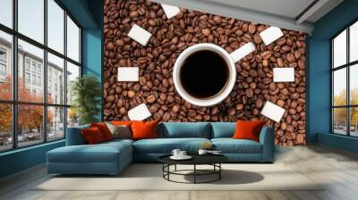 The coffee clock shows two o'clock Wall mural