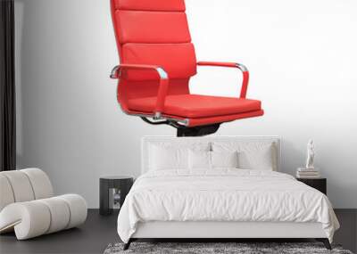 modern office chair from red leather. isolated Wall mural