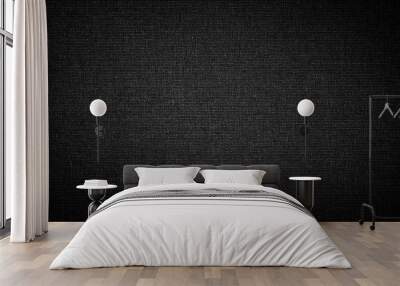 Dark black white linen canvas. The background image, texture. Wall mural