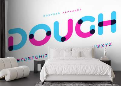 Modern trendy rounded sans serif vector alphabet, uppercase letter set Wall mural