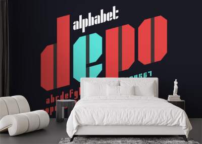 Original alphabet design, minimalism style, trendy characters set. Wall mural