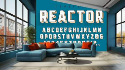 reactor retro display font popart design, alphabet, letters Wall mural