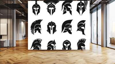 Roman gladiator helmet or ancient headgear set Wall mural