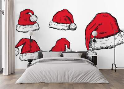 Santa Hat Hand drawn illustration	
 Wall mural