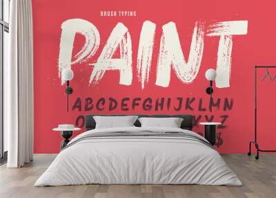 Stylish brush painted an uppercase vector letters, alphabet, typeface. Wall mural