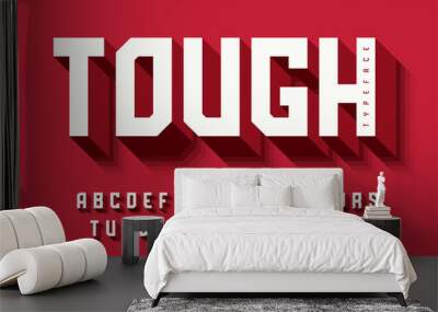 The Tough bold display font design, alphabet, typeface, letters  Wall mural