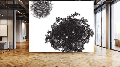 Tree top view vector art on isolated white background Wall mural