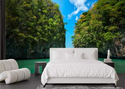 tropical island in the sea Wall mural