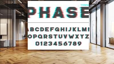 Vector decorative futuristic font design, alphabet, typeface, sh Wall mural