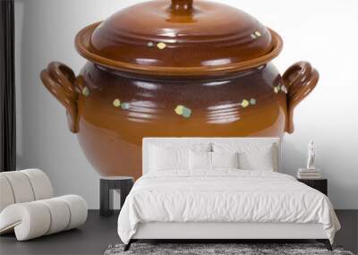 Clay pot with a lid in the Russian styl Wall mural