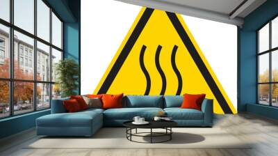 Warning hot surface sign on isolated white background. Vector illustration. Wall mural