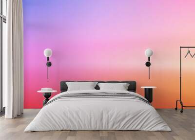 A smooth gradient background transitioning from soft orange to pink and lavender creating a serene sunrise effect perfect for warm and inviting designs Wall mural