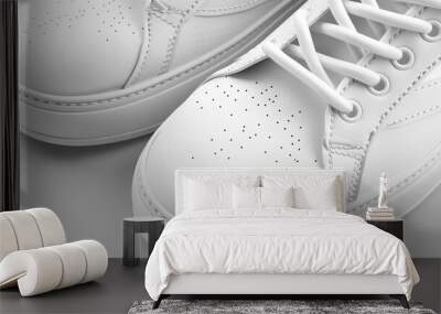 A white sneaker illustrated in 2D with a school style, designed for closeup 2D prints. Suitable for apparel graphics and school-related product designs.
 Wall mural