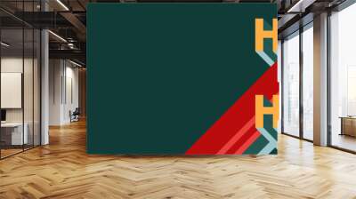 Bauhaus christmas web banner. Abstract text on green background with empty space. Wall mural