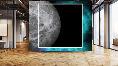 Abstract frame with glow.In the style of space and planets.Template,wallpaper,background with planet and space.Beautiful frame  Wall mural