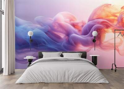 Dreamy swirling smoke with purple and orange tones Wall mural