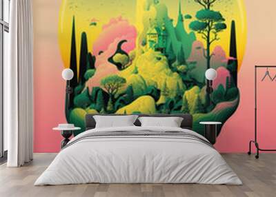 illustration surreal bright world Wall mural