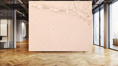 abstract summer banner background transparent beige clear water surface texture with ripples and spl Wall mural