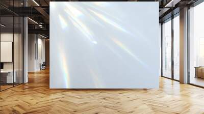 Blurred overlay effect for photo and mockups. Wall texture with organic drop diagonal shadow and rays of light on a white wall. shadows for natural light effects Wall mural