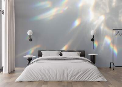 blurred rainbow light refraction texture overlay effect for photo and mockups. organic drop diagonal Wall mural