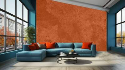 Saturated dark orange brown colored low contrast Concrete textured background with roughness and irregularities. 2021, 2022 color trend. Wall mural