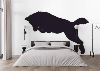 wolf runs, image silhouette, vector Wall mural