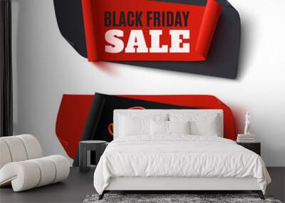 Black Friday Sale, two abstract banners on white. Wall mural