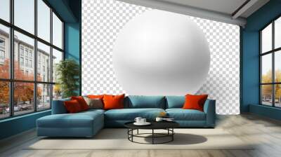 Realistic white sphere isolated on transparent background. Wall mural