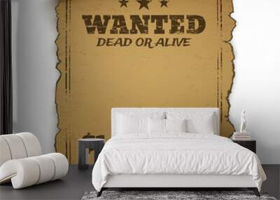 Wanted, dead or alive poster. Wall mural