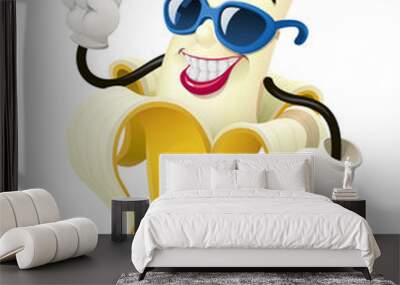 Ripe banana. Tropical fruit. Wall mural