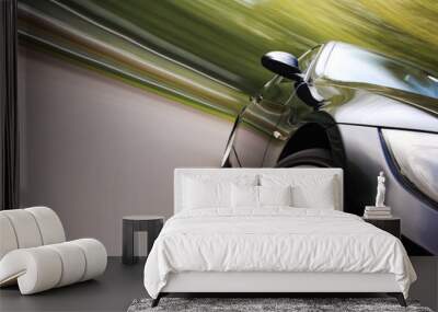 Sport car in Fast drive Wall mural