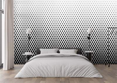 Geometric pattern of black diamonds on a white background. Wall mural