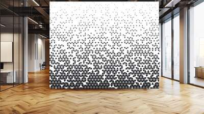 Halftone vector background. Filled with black triangles . Wall mural