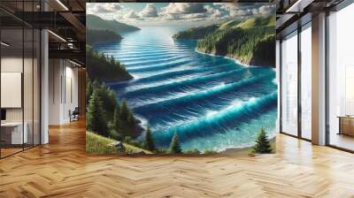 Lake louise banff national park lake landscape water mountain sky nature sea view beach summer travel mountains. Lake louise banff national park green hill island clouds rock new zealand blue coast. Wall mural