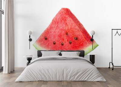 One slice of tasty fresh watermelon isolated on white background Wall mural