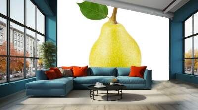 One tasty yellow fresh pear isolated on white background Wall mural