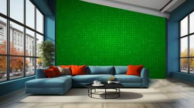 abstract background of small circles or pixels of different sizes in green colors. Wall mural