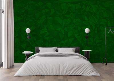 Abstract background of triangles in green colors. Wall mural