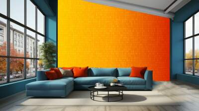 Abstract background of zeros ad ones in yellow and orange colors. Wall mural