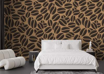 Coffee. Abstract coffee beans on brown background  Wall mural