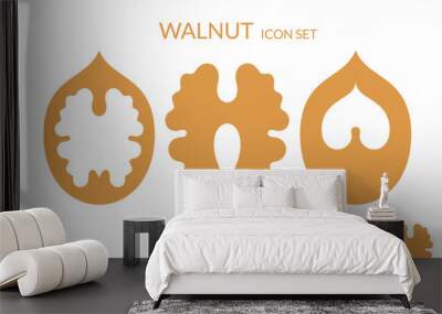 Walnut. Icon set   Wall mural