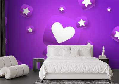 A cute abstract background for a romantic message. Elements for the design. Wall mural