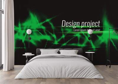 Abstract background with dynamic lines. Vector illustration. Wall mural